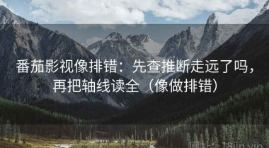 番茄影视像排错：先查推断走远了吗，再把轴线读全（像做排错）