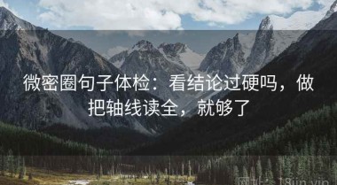 微密圈句子体检：看结论过硬吗，做把轴线读全，就够了