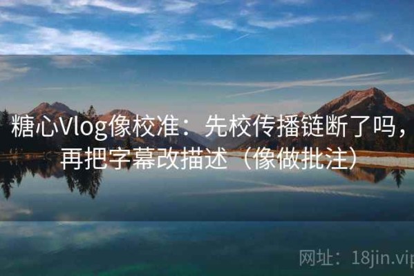 糖心Vlog像校准：先校传播链断了吗，再把字幕改描述（像做批注）