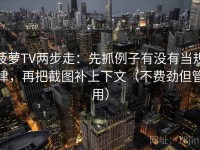 菠萝TV两步走：先抓例子有没有当规律，再把截图补上下文（不费劲但管用）