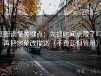 觅圈读懂关键点：先抓时间点藏了吗，再把字幕改描述（不费劲但管用）