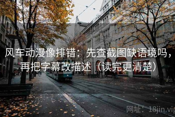 风车动漫像排错：先查截图缺语境吗，再把字幕改描述（读完更清楚）