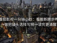 番茄影视一分钟小抄：看推断跨步吗→做把镜头选择写明→读完更清醒