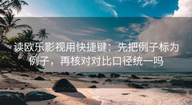 读欧乐影视用快捷键：先把例子标为例子，再核对对比口径统一吗