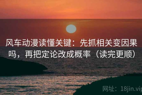风车动漫读懂关键：先抓相关变因果吗，再把定论改成概率（读完更顺）