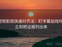 努努影院快速对齐法：盯字幕加戏吗，立刻把证据列出来