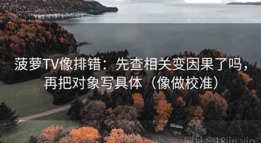菠萝TV像排错：先查相关变因果了吗，再把对象写具体（像做校准）