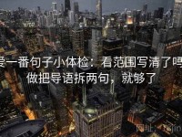 爱一番句子小体检：看范围写清了吗，做把导语拆两句，就够了