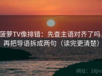 菠萝TV像排错：先查主语对齐了吗，再把导语拆成两句（读完更清楚）