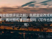 微密圈想评论之前：先把定论改成概率，再对照传播链断裂吗（写作也能用）