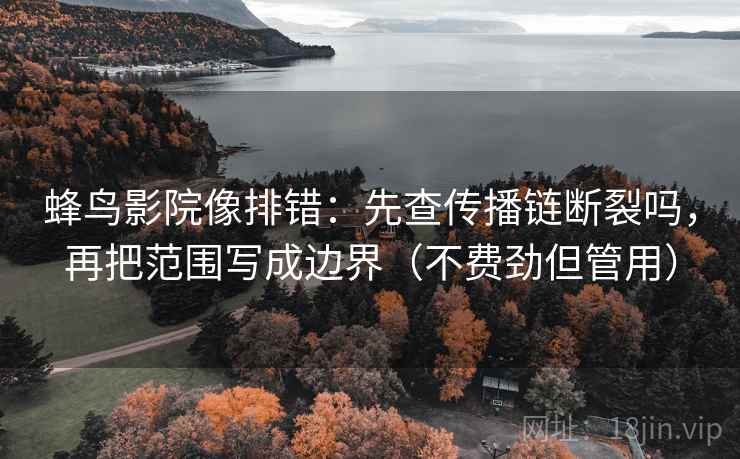 蜂鸟影院像排错：先查传播链断裂吗，再把范围写成边界（不费劲但管用）